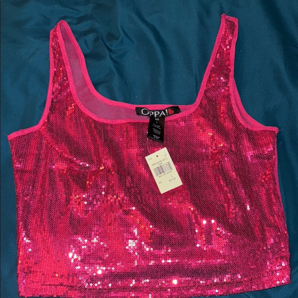 Pink Sequin Women's Top